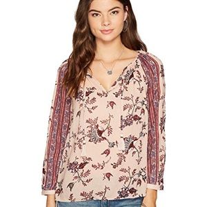 Lucky Brand | Mix Print Peasant Top | NEW!